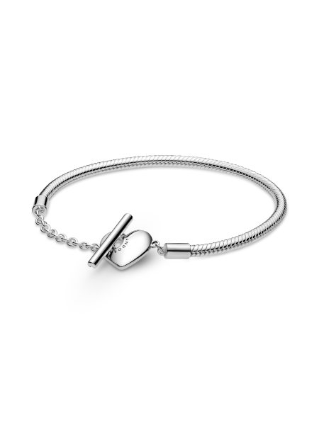 Pandora Moments Heart T-Bar Snake Chain Bracelet