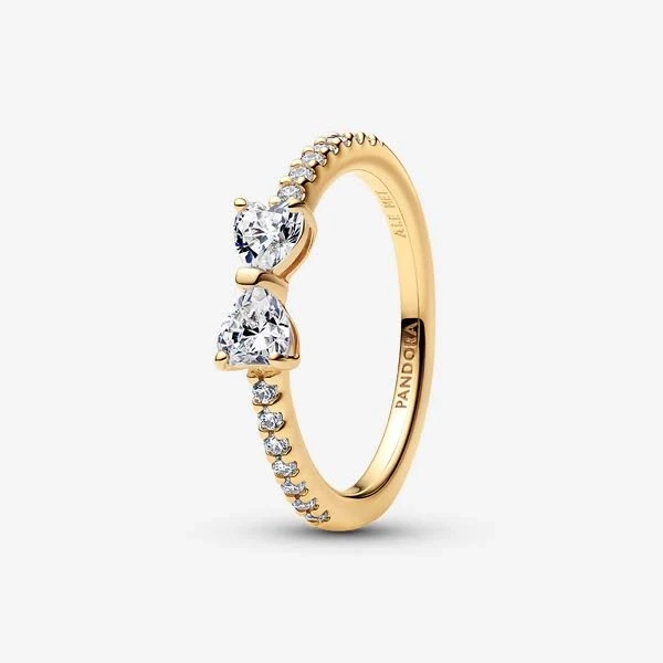 Pandora Sparkling Clear Bow Ring