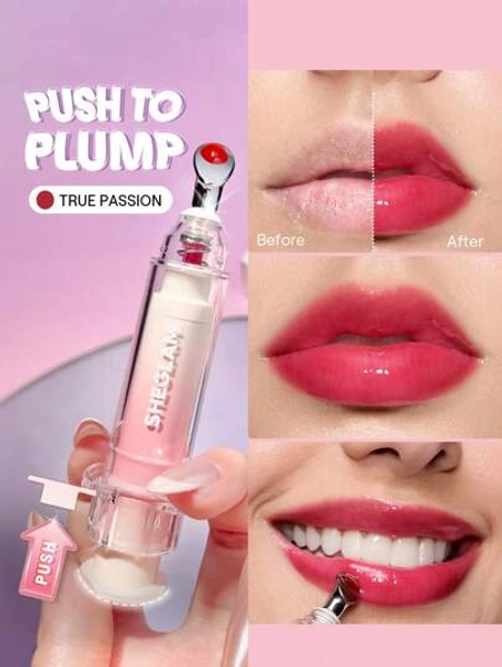 SHEGLAM Booster Shine Plumping Lip Gloss-True Passion Brand Beauty Makeup Cosmetic For Women Girls Perfect For Fall Winter Ideal For Y2K Fancy Fashion Suitable For Birthday Present Halloween Party Ready Best Color
