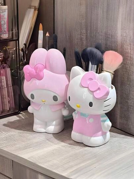 1pc Sanrio Hello Kitty Cute Multi-Function Decor, Kawaii Cartoon Pen Holder Vase Storage Box, Adorable Desktop Organizer - Perfect Valentine's Day And Back To School Gift For Girls And Sanrio Fans