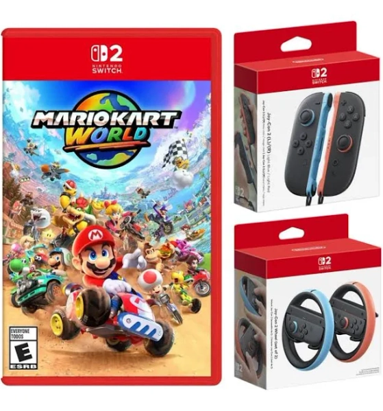 Nintendo Switch 2 Mario Kart World with Joy-Con 2 Controllers and Wheel