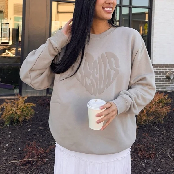 Elevated Faith Heart Jesus Unisex Crewneck