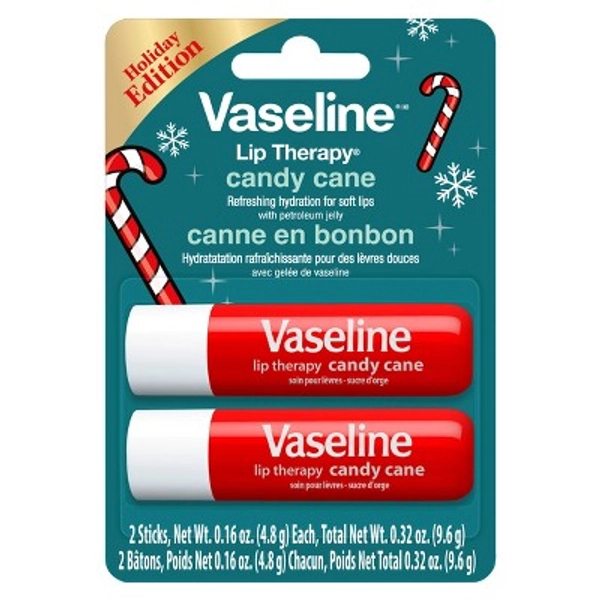 Vaseline Holiday Limited Edition Lip Therapy Stick - Candy Cane - 2pk
