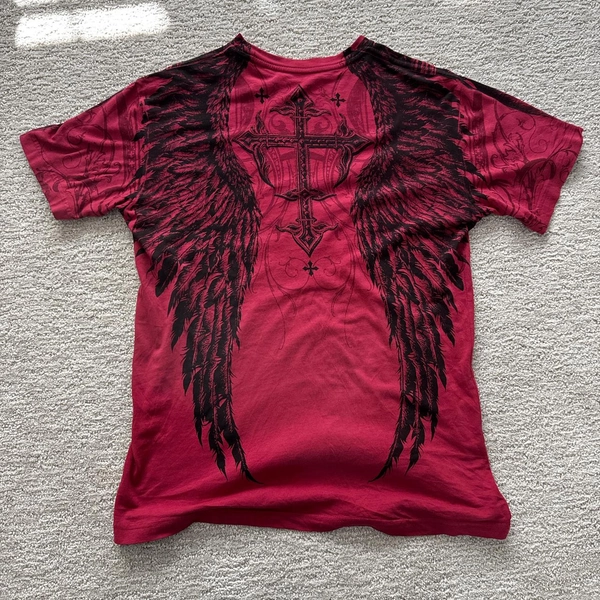 Y2K vintgage affliction mma shirt 
Size small work...