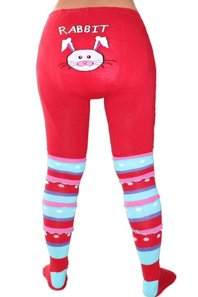 Adult Baby Pantyhose "Rabbit" (Red)
