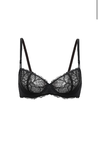 Floral Lace Balconette Bra black