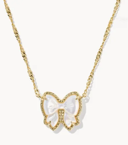 Haley Bow Gold Short Pendant Necklace 