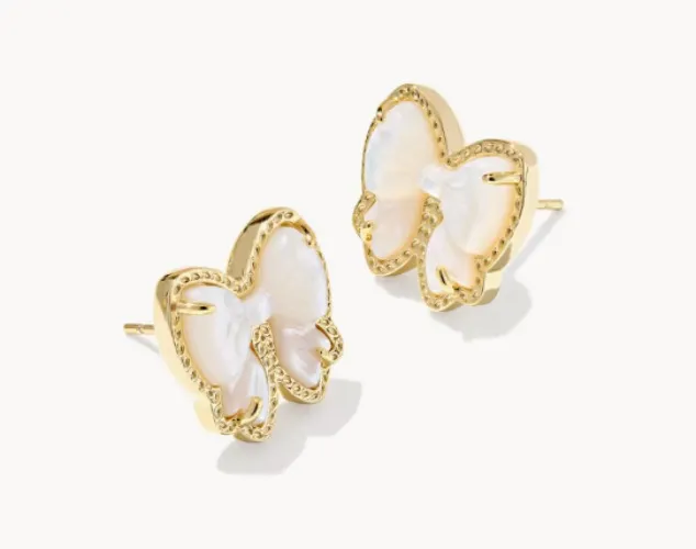Haley Bow Gold Stud Earrings 