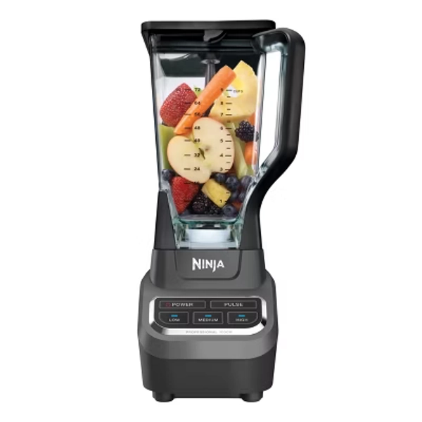 Ninja Professional Blender 1000W Black BL610: 72 oz. Smoothie & Ice Crusher, 6-Blade Tech, 3 Speeds, Dishwasher-Safe Parts