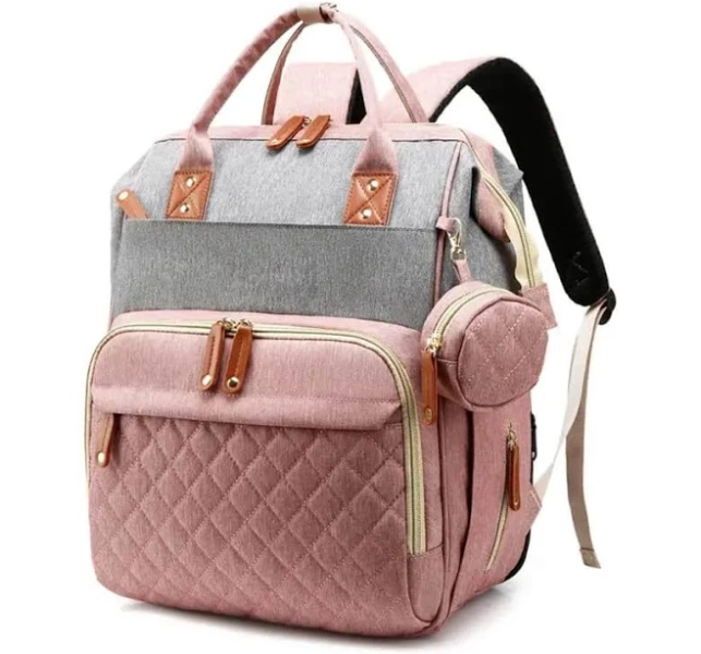 Aoibox 16.5 in. Pink Multifunction Waterproof Large Baby Bag