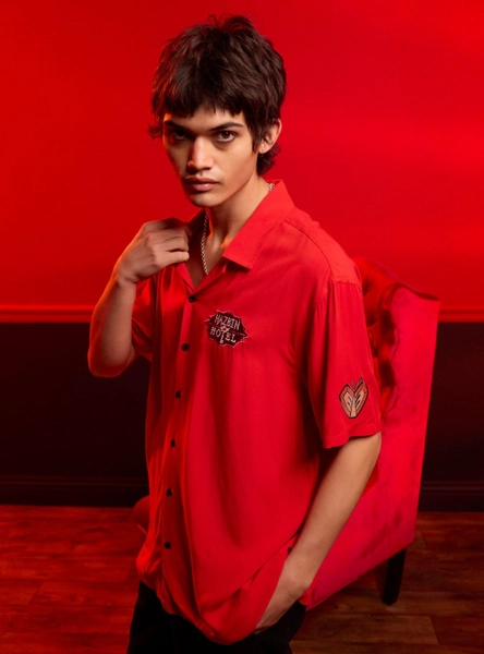 Hazbin Hotel Patch Hotel Woven Button-Up