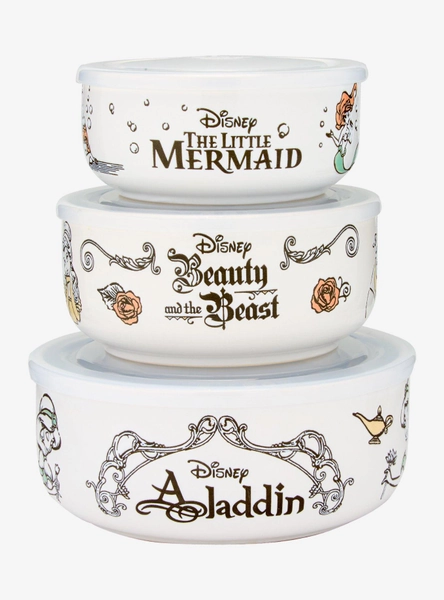 Disney Princess Classic Bowl Set With Lids — BoxLunch Exclusive