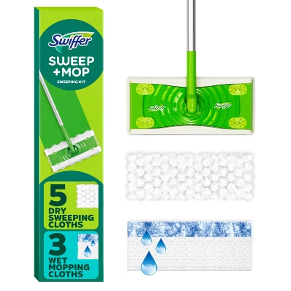 Swiffer Sweep & Mop Starter Kit - 9ct: Multi-Surface Cleaning Tools, Plastic Material