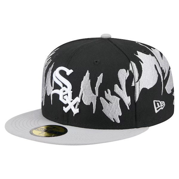 Chicago White Sox New Era Retro Pattern 59FIFTY Fitted Hat - Black/Gray