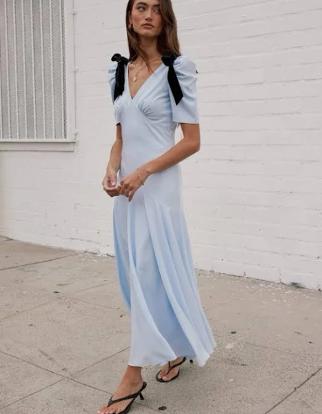 böhme Nellie Drop Waist Non Stretch Maxi Dress
