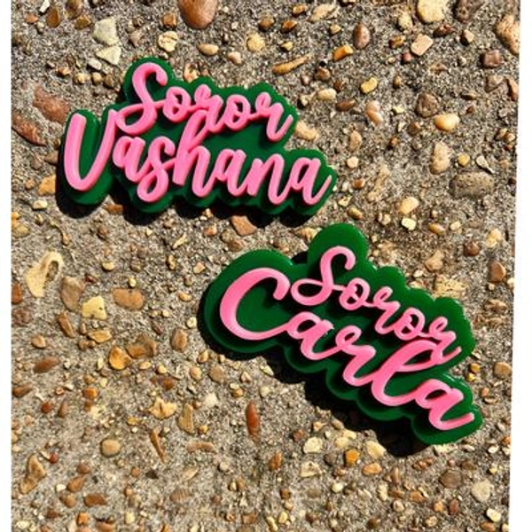 Soror Name Lapel Pin | Probate Gift | Sorority Gifts | AKA Gifts | Badge | Soror Pin | Line Gift