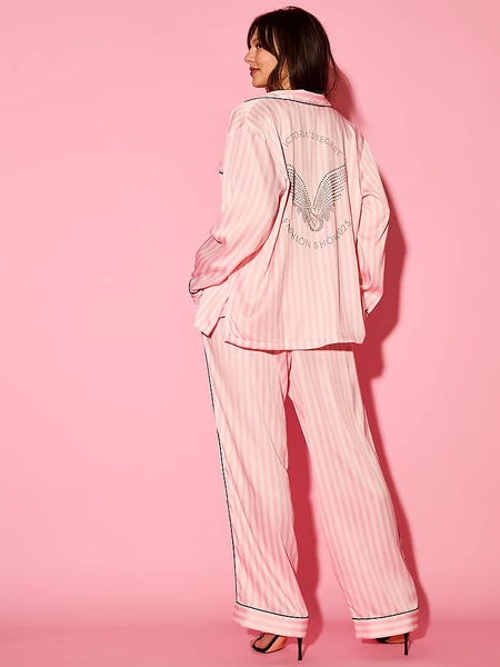 Glazed Satin Long Pajama Set