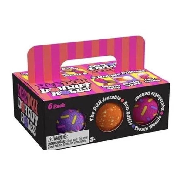 Needoh Dohnut Holes Small Stress Ball 6-Pack