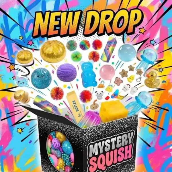 Fun NeeDoh Style Mystery Squish Blind Box Random Cute Sensory Squeeze Toy Stress Anxiety Relief