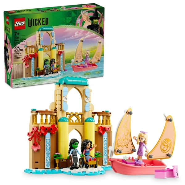 LEGO Wicked Glinda, Elphaba & Nessarose at Shiz University Building Toy - Wicked Toy for Girls and Boys, Age 7+ - Gift for Kids - 75681