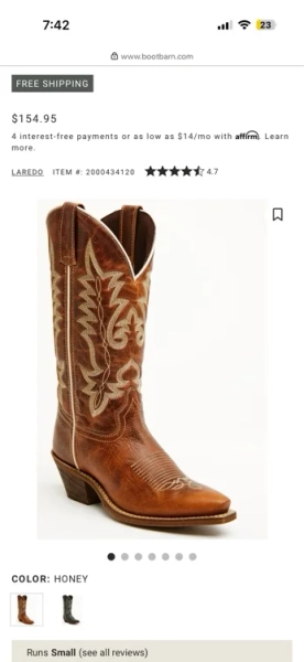 Laredo Women's Carly Western Boots - Snip Toe