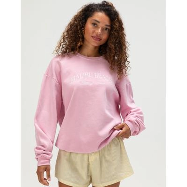 RSQ Womens Malibu Embroidered Crewneck Sweatshirt