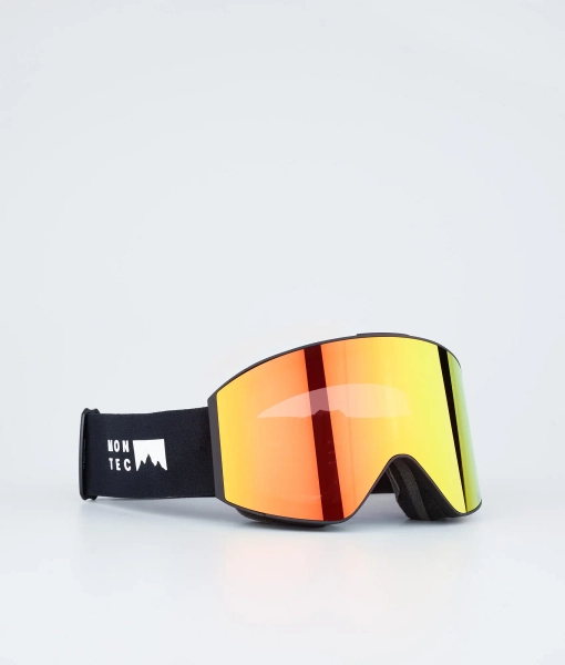 Montec Scope Masque de ski Black W/Black Ruby Red Mirror