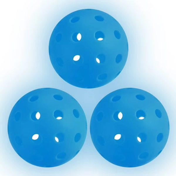 Uxcell Pickleball Balls Glow in the Dark Pickleball Outdoor Pickleball Balls with Mesh Bag for Indoor Outdoor Blue