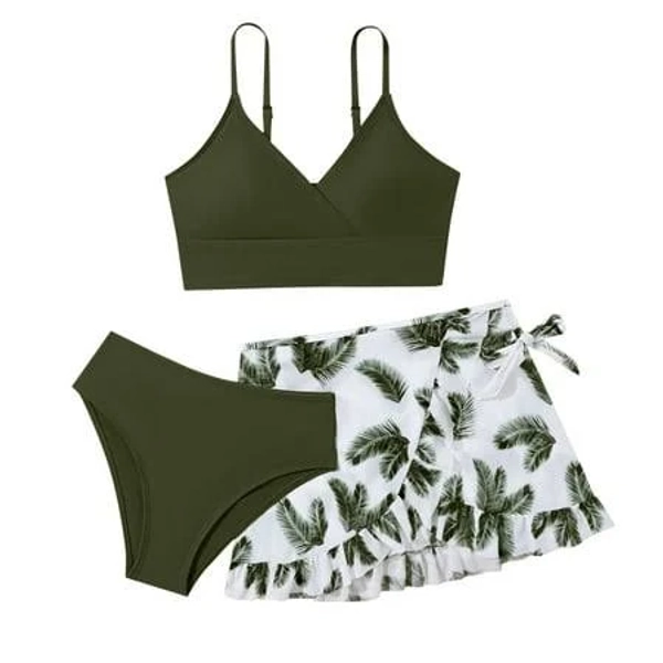 Girls 3-Piece Floral Bikini Swimsuit