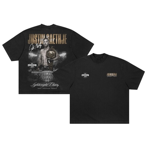 Men's  Black Justin Gaethje UFC Freedom 250 #AndNew Men's Lightweight Champion Boxy T-Shirt