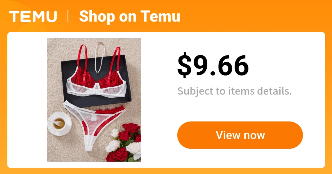 womens red white contrast lace     set medium - Temu