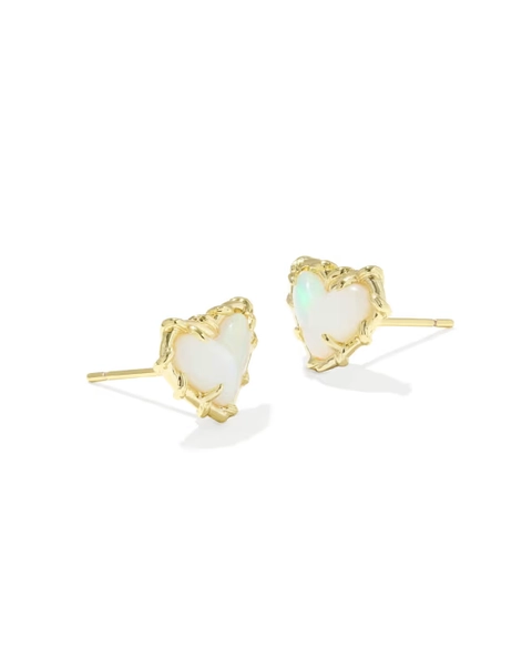 Dolly Parton x Kendra Scott Patchwork Ari Heart Gold Stud Earrings