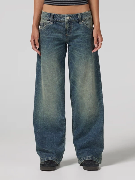 Avril Ultra Low Baggy Jean  Dark Dirty Wash - Jay Jays Online