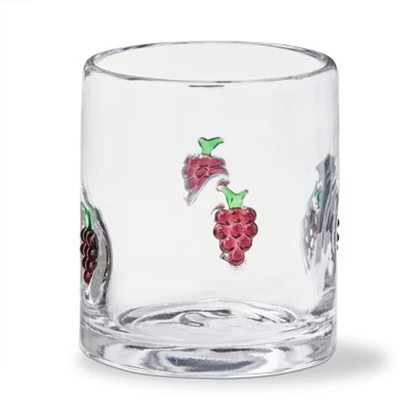 Tag Grape Double Old Fashioned Glass 13 oz Purple Multi Glass 3.5x3.5x3.75 in