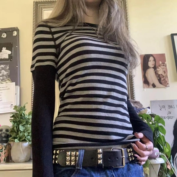 Y2k Grunge top Vintage Long Sleeve Aesthetic Emo 90s...