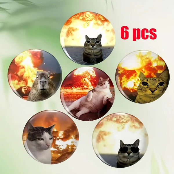 6pcs Set/multi-pattern DIY Button Badges/pins, Suitable for Clothing/hats/backpacks - Great Gift Ideas for Friends/classmates/colleagues, with A Novel And Creative Design - Unique And Exquisite Accessories - Perfect for Any Occasion.
