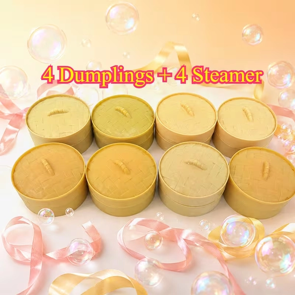 8pcs set 4 dumplings 4 steamer glitter   buns   - Temu