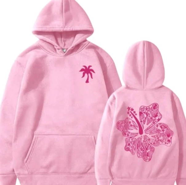 Palm Puff Everything Comes in Waves Loose Fit Hoodie