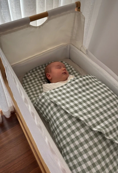 Bundl Wool Wrap Sage Gingham
