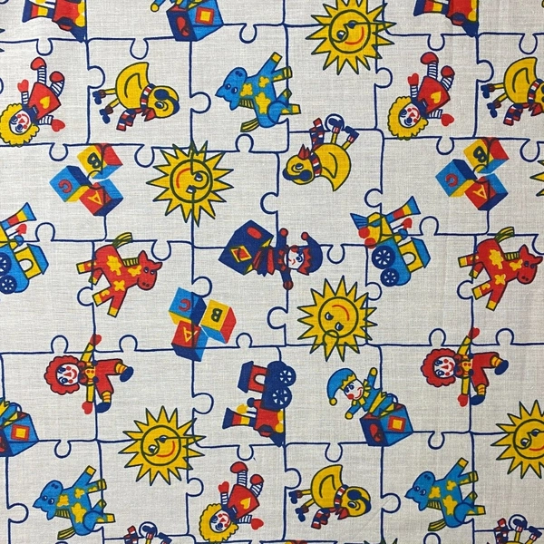 Vintage Raggedy Ann &amp; Andy 80s Toys Jack n' Box Cotton Fabric - 35"