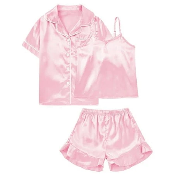Girls Silk Pajama Set