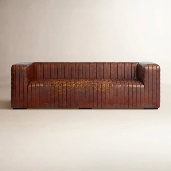 Birch Lane™ Jeanette 95" Genuine Leather Square Arm Chesterfield Sofa & Reviews | AllModern