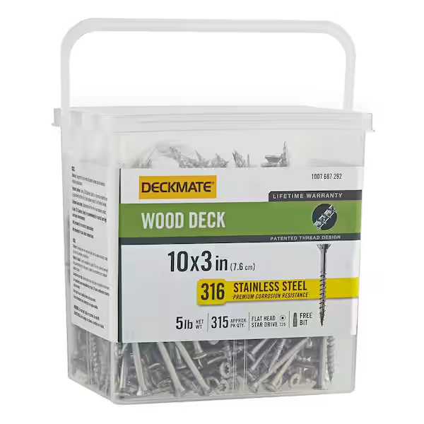 DECKMATE #10 x 3 in. Stainless Steel Torx Flat-Head Wood Deck Screw (5 lb./315-Piece) 867170