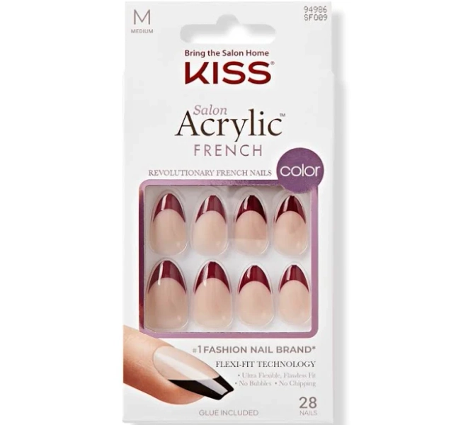 KISS Salon Acrylic French Color Press On Nails
