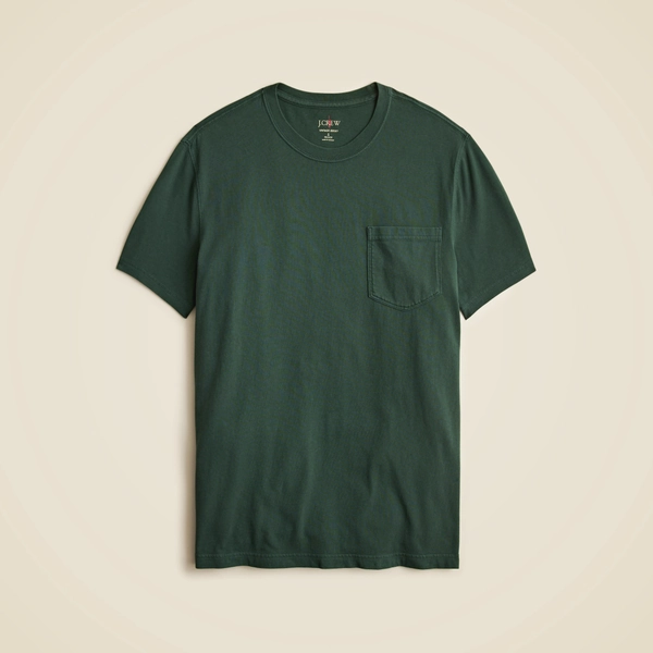 Vintage-wash cotton pocket T-shirt