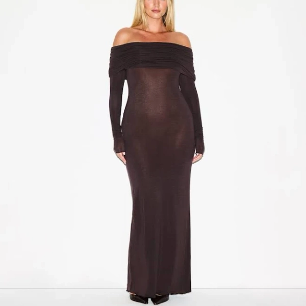 Skims Women's Off-the-Shoulder Sheer Modal Maxi Dress