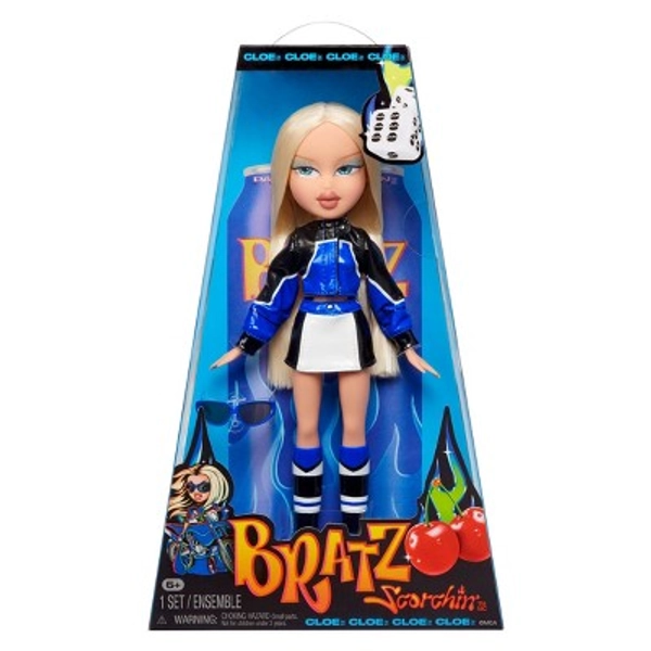 Bratz Scorchin' Cloe Fashion Doll with Accessories: Articulated, Removable Clothes, Straight Blonde Hair, Blue Eyes Includes Accessories