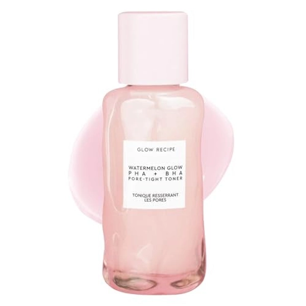 Glow Recipe PHA + BHA Face Toner - Korean Skin Care Pore Minimizer & Gentle Facial Exfoliator for Tightening, Hydrating & Exfoliating - Glycerin, Watermelon & Cactus Water (40ml)