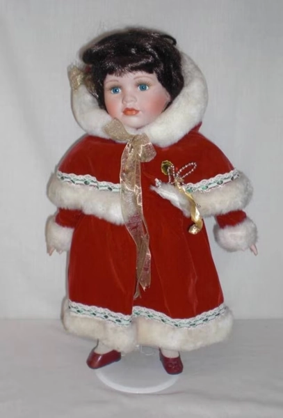 Victorian Christmas Doll with Stand