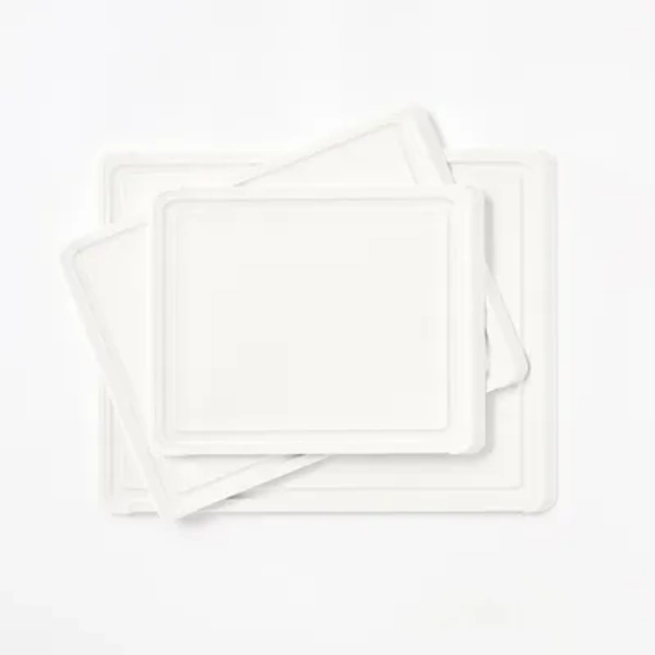 3pc Nonslip Recycled Poly Cutting Board Set Vintage Cream - Figmint™: Plastic, Dishwasher-Safe, Juice Canal